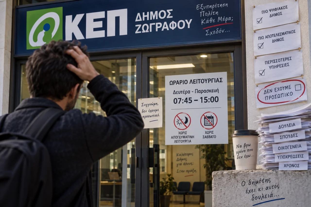 KEP Zografou- Den exoume prosopiko. To akoume toso syxna pou sto telos tha to proslaboume ki ayto.